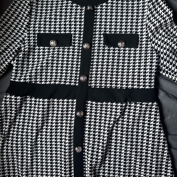 SHEIN Black and White A-Line Long Sleeve Dress Size XL - Picture 7 of 10